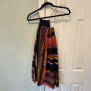 Free People Painted Stripe Mini Sleeveless Trapeze Swing Womens Size XS Colorful